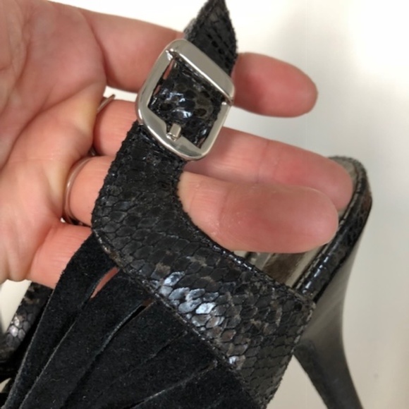 Lovely People Thistle Black Leather Heels - Picture 3 of 6